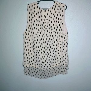 Kate Spade Live Colorfully XS Sleeveless Brush Dab Dots Top Blush Pink